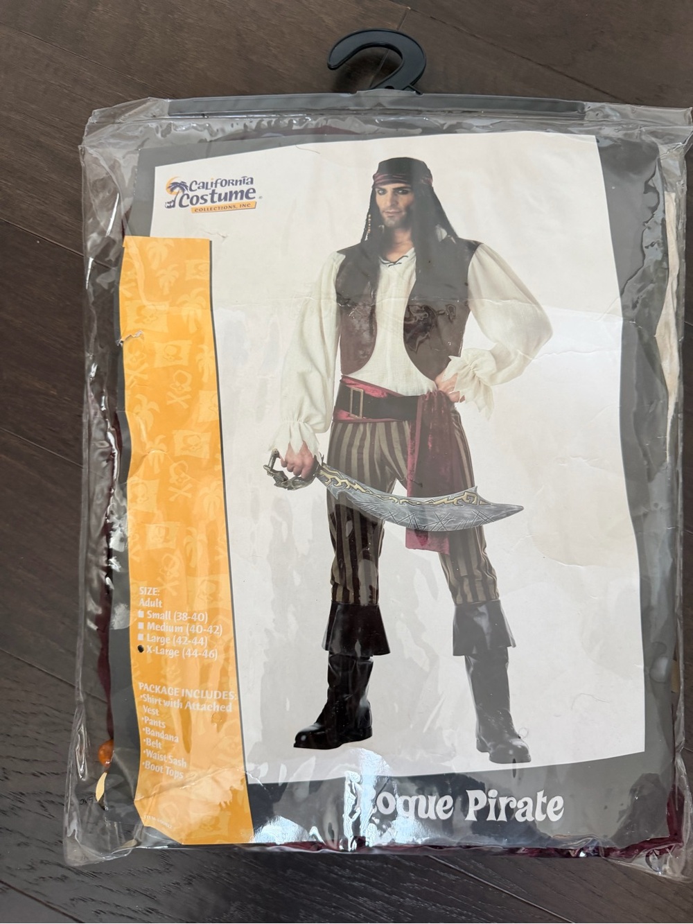 Men's complete pirate costume w/ accessories by California Costumes size XL